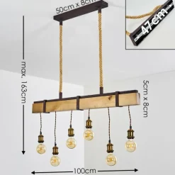 Lampes Vintages & Rétros-hofstein Suspension Rimforsa Brun, Rouille, 6 lumières