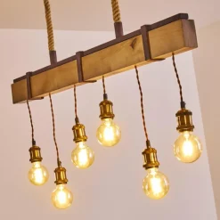 Lampes Vintages & Rétros-hofstein Suspension Rimforsa Brun, Rouille, 6 lumières