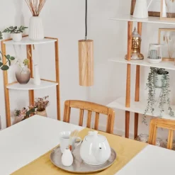 Lampes En Bois-hofstein Suspension Ripamonti Écru, 1 lumière