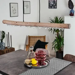 Luminaires Scandinaves-hofstein Suspension Rodeche LED Bois clair, Noir, 1 lumière