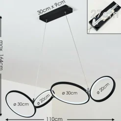 hofstein Suspension Rodekro LED Noir, 1 lumière