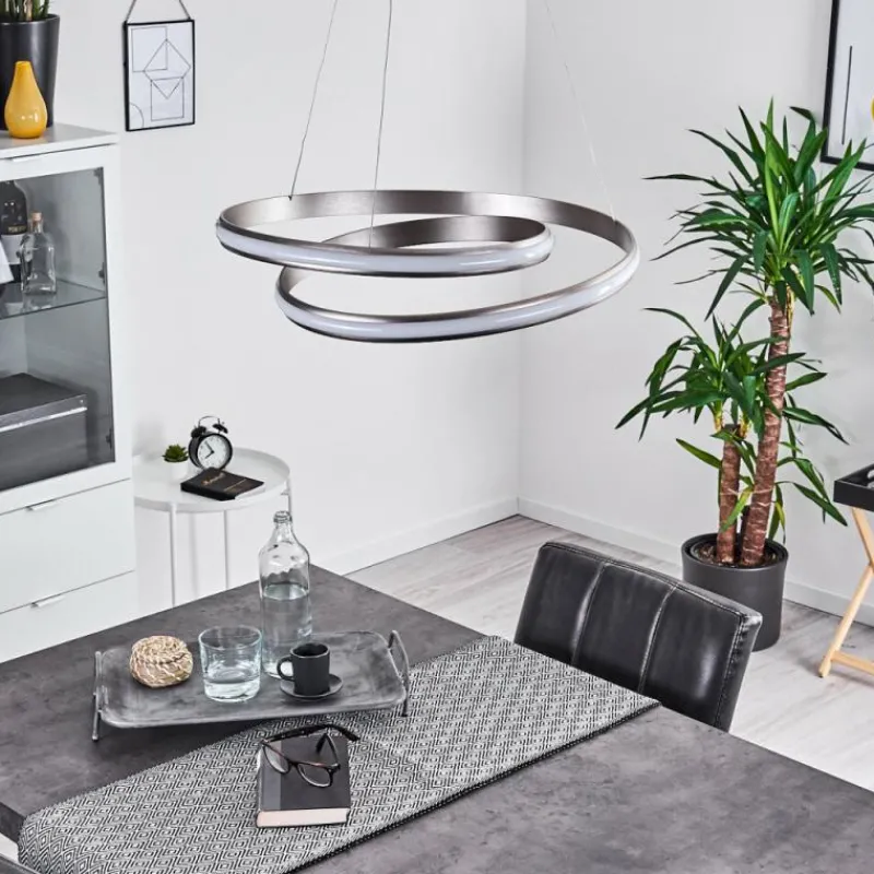 hofstein Suspension Rokera LED Nickel mat, 1 lumière* Suspensions