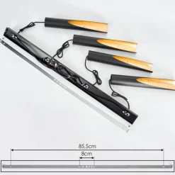 Lampes Vintages & Rétros-hofstein Suspension Rolle LED Noir, 4 lumières