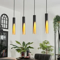 Lampes Vintages & Rétros-hofstein Suspension Rolle LED Noir, 4 lumières