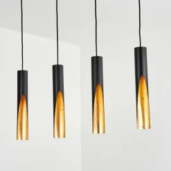 Lampes Vintages & Rétros-hofstein Suspension Rolle LED Noir, 4 lumières