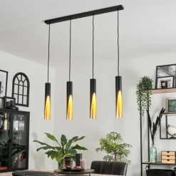 Lampes Vintages & Rétros-hofstein Suspension Rolle LED Noir, 4 lumières