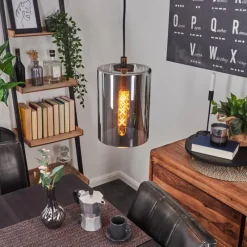 Suspension Verre Fumé-hofstein Suspension Roosevelt Noir, 1 lumière