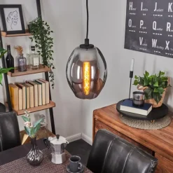 Suspension Verre Fumé-hofstein Suspension Roosevelt Noir, 1 lumière