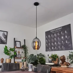 Suspension Verre Fumé-hofstein Suspension Roosevelt Noir, 1 lumière