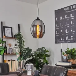 Suspension Verre Fumé-hofstein Suspension Roosevelt Noir, 1 lumière