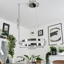 hofstein Suspension Rosemond LED Chrome, 1 lumière