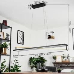 hofstein Suspension Rung LED Noir, 1 lumière