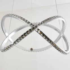 hofstein Suspension Saginaw LED Nickel mat, 1 lumière, Télécommandes, Changeur de couleurs