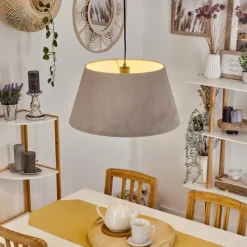 Lampes En Tissu-hofstein Suspension Sagu Noir, 1 lumière