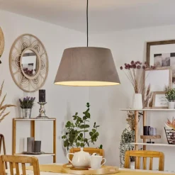 Lampes En Tissu-hofstein Suspension Sagu Noir, 1 lumière