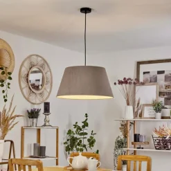 Lampes En Tissu-hofstein Suspension Sagu Noir, 1 lumière