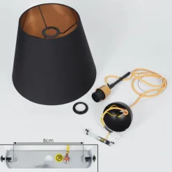 Lampes En Tissu-hofstein Suspension Saillon Jaune, Noir, 1 lumière