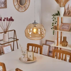 hofstein Suspension Salameo Argenté, 1 lumière