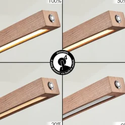 Luminaires Scandinaves-hofstein Suspension Salmi LED Brun, Couleur bois, Noir, 1 lumière