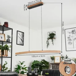 Luminaires Scandinaves-hofstein Suspension Salmi LED Brun, Couleur bois, Noir, 1 lumière