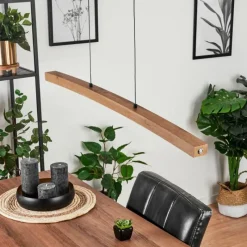 Luminaires Scandinaves-hofstein Suspension Salmi LED Brun, Couleur bois, Noir, 1 lumière