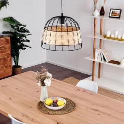 Style Boho-Chic-hofstein Suspension Samal Noir, 1 lumière