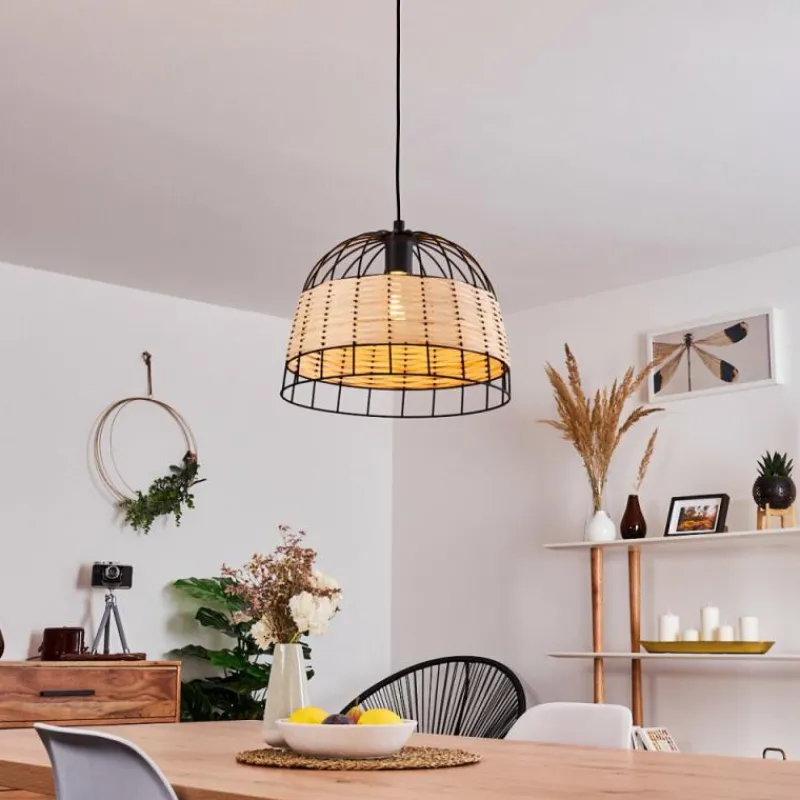 Style Boho-Chic-hofstein Suspension Samal Noir, 1 lumière