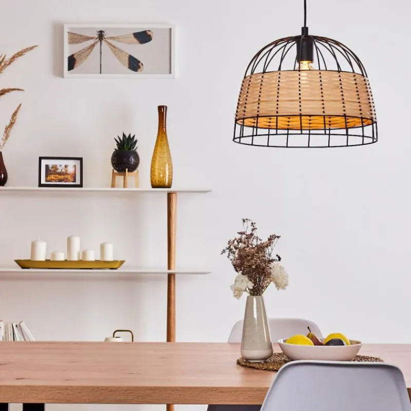 Style Boho-Chic-hofstein Suspension Samal Noir, 1 lumière