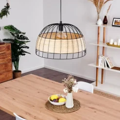 Style Boho-Chic-hofstein Suspension Samal Noir, 1 lumière