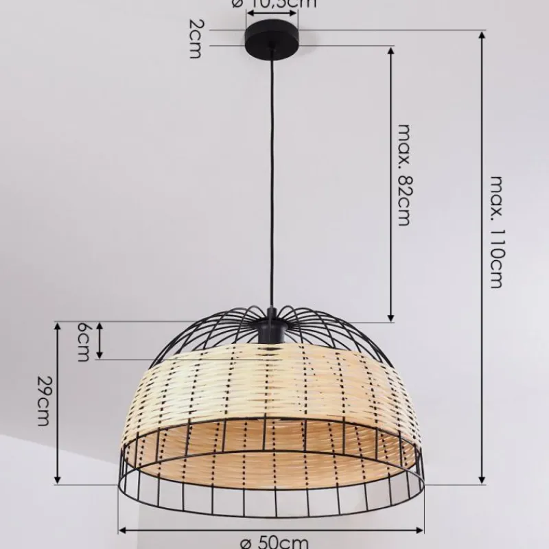 Style Boho-Chic-hofstein Suspension Samal Noir, 1 lumière