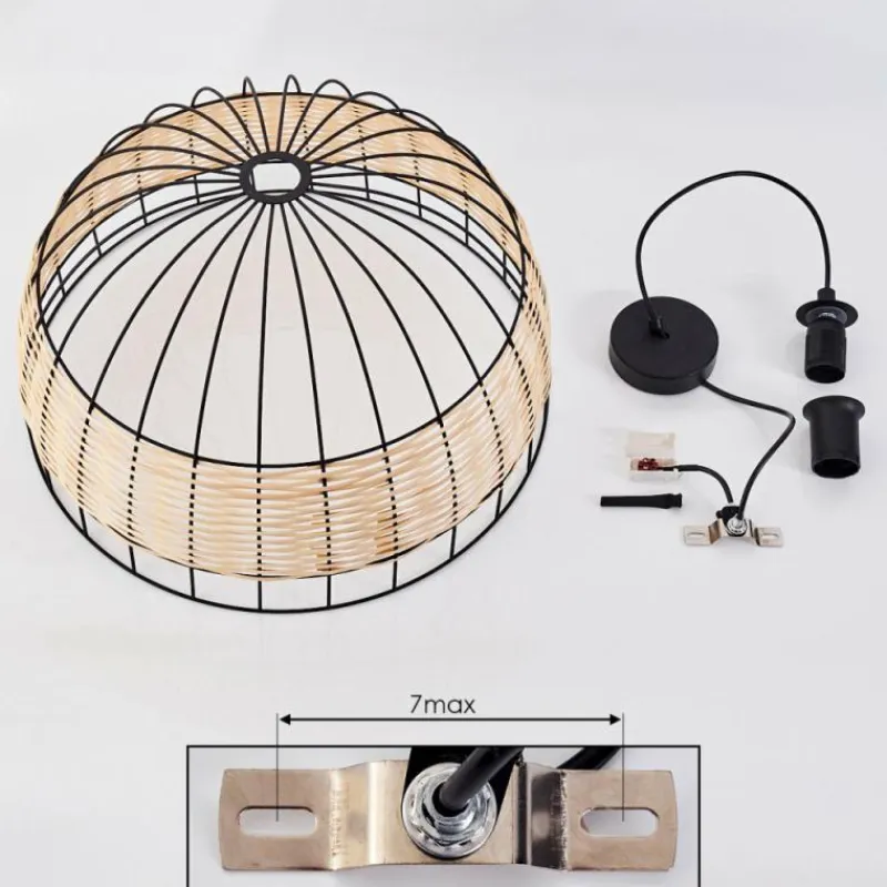 Style Boho-Chic-hofstein Suspension Samal Noir, 1 lumière