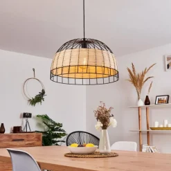 Style Boho-Chic-hofstein Suspension Samal Noir, 1 lumière