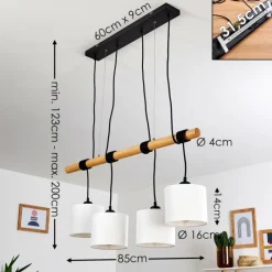 Lampes En Tissu-hofstein Suspension Sambia Brun, Noir, 4 lumières