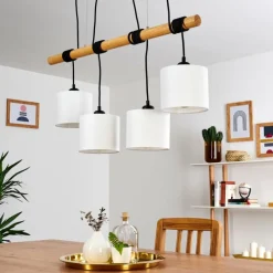 Lampes En Tissu-hofstein Suspension Sambia Brun, Noir, 4 lumières