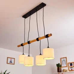 Lampes En Tissu-hofstein Suspension Sambia Brun, Noir, 4 lumières