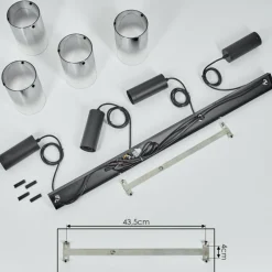 hofstein Suspension Sambour Noir, 4 lumières