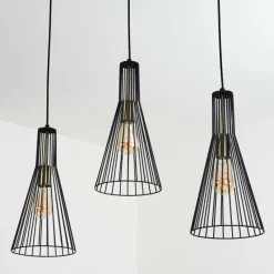 Lampes Industrielles-hofstein Suspension Samorinha Noir, 3 lumières