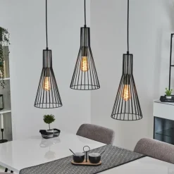 Lampes Industrielles-hofstein Suspension Samorinha Noir, 3 lumières