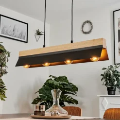 Luminaires Scandinaves-hofstein Suspension Sangkor Noir, 4 lumières