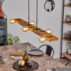 hofstein Suspension Schanis Écru, Noir, 5 lumières