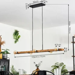 hofstein Suspension Schanis Écru, Noir, 5 lumières