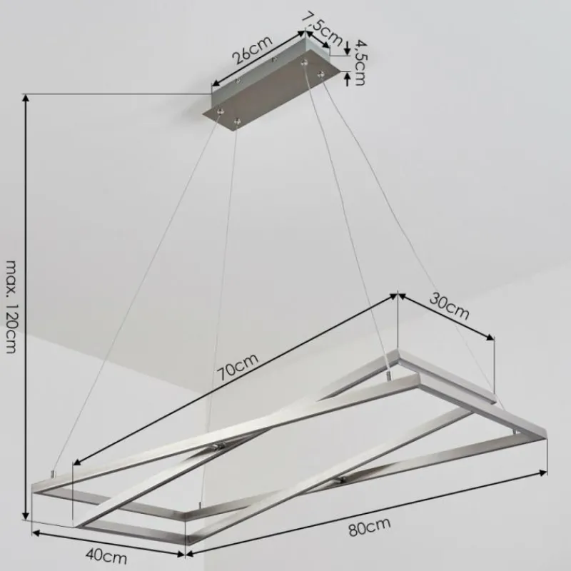 hofstein Suspension Schleitheim Chrome, Nickel mat, Blanc, 1 lumière* Suspensions