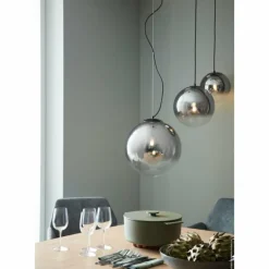 Suspension Verre Fumé-SCHÖNER WOHNEN-Kollektion Suspension MIRROR Noir, 1 lumière