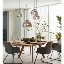 Suspension Verre Fumé-SCHÖNER WOHNEN-Kollektion Suspension MIRROR Noir, 1 lumière