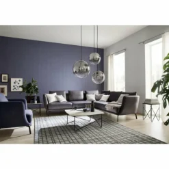 Suspension Verre Fumé-SCHÖNER WOHNEN-Kollektion Suspension MIRROR Noir, 1 lumière