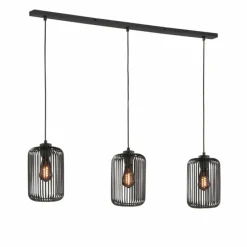 Lampes Industrielles-SCHÖNER WOHNEN-Kollektion Suspension Cage Noir, 3 lumières