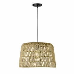 Style Boho-Chic-SCHÖNER WOHNEN-Kollektion Suspension Macra Écru, Noir, 1 lumière