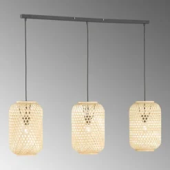 Style Boho-Chic-SCHÖNER WOHNEN-Kollektion Suspension SCHÖNER-WOHNEN-Kollektion Calla Noir, 3 lumières