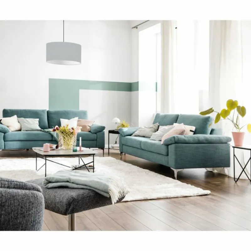 Lampes En Tissu-SCHÖNER WOHNEN-Kollektion Suspension SCHÖNER-WOHNEN-Kollektion Pina Nickel mat, 3 lumières