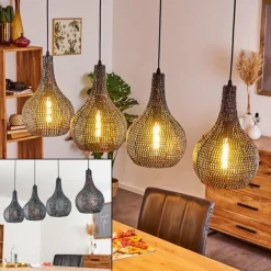 Lampes Vintages & Rétros-hofstein Suspension Seda Noir, 4 lumières